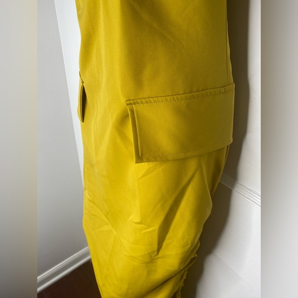 AKIRA NWT M Ash Strapless Cargo Yellow Maxi Dress FLAWED - Picture 16 of 16